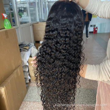 Full Lace Human Hair Wigs Hd Lace Front Water Wave 13X6 Transparent Wig Cuticle Aligned Virgin Hair 32 Inch Water Wave Lace Wig